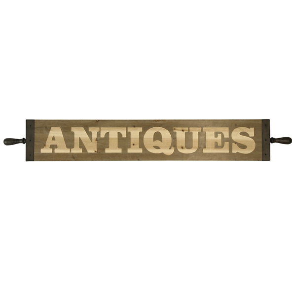 Metal and Wooden Antiques Sign | Kirklands Home