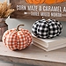 Buffalo Check Fabric Pumpkins, 7 in.