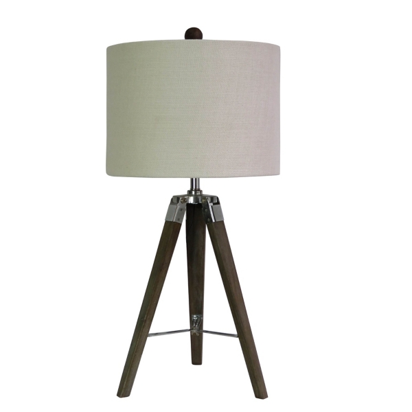 oak tripod table lamp