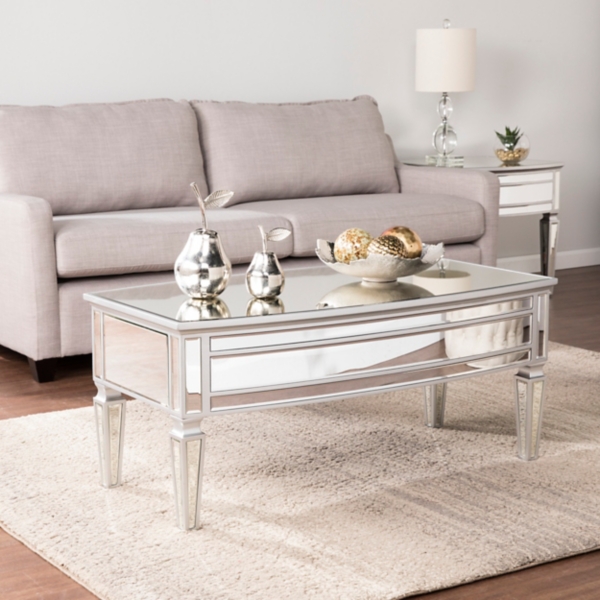 Rosie Mirrored Silver Coffee Table Kirklands Home