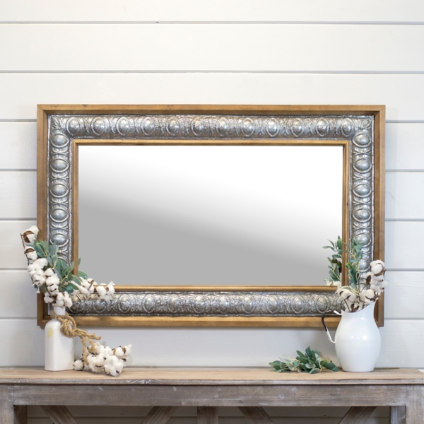 Caroline Wood and Metal Wall Mirror | Kirklands Home