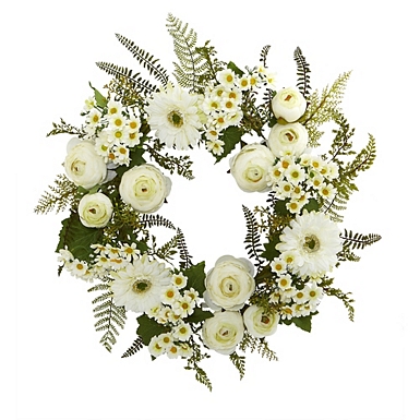 White Forsythia Wreath