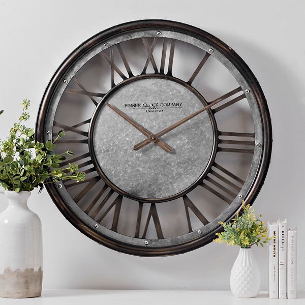 Nathan Galvanized Metal Wall Clock Kirklands Home
