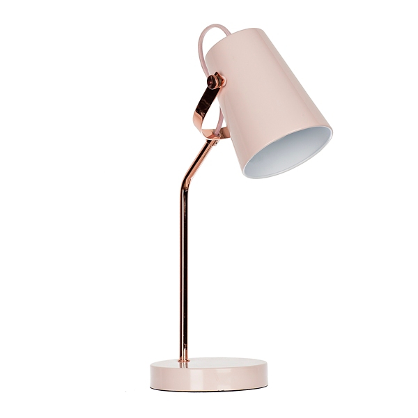 pink and rose gold table lamp