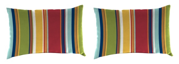 Red Garden Stripe Outdoor Accent Pillows, Set of Kirklands Home