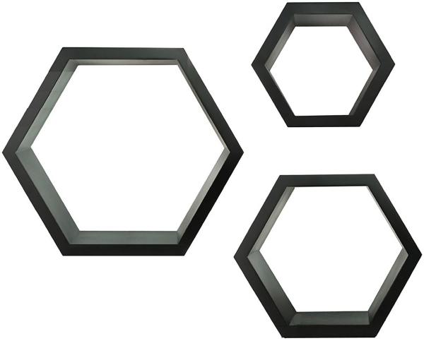 White Hexagon Wall Shelves