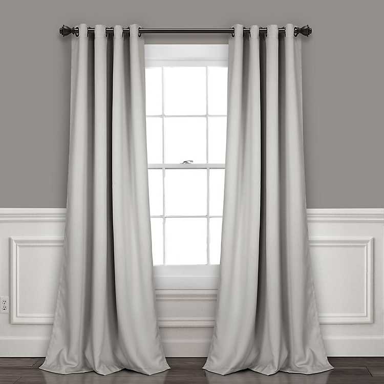 Gray Lush Insulated Curtain Panel Set, 95 Curtain Panels