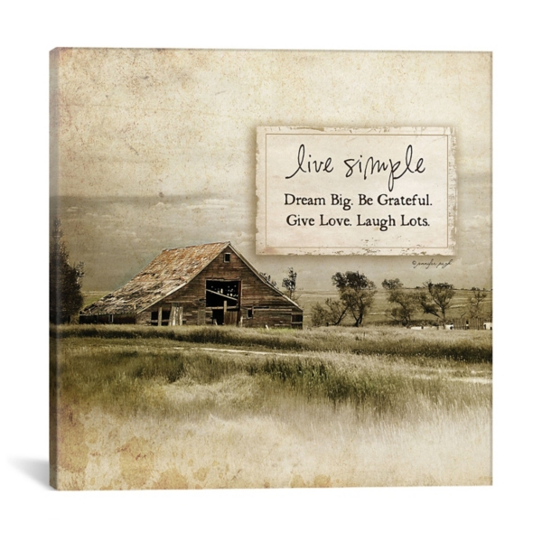 Live Simple Barn Canvas Art Print Kirklands