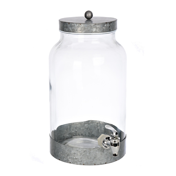 Galvanized Metal and Glass Beverage Dispenser Kirklands Home