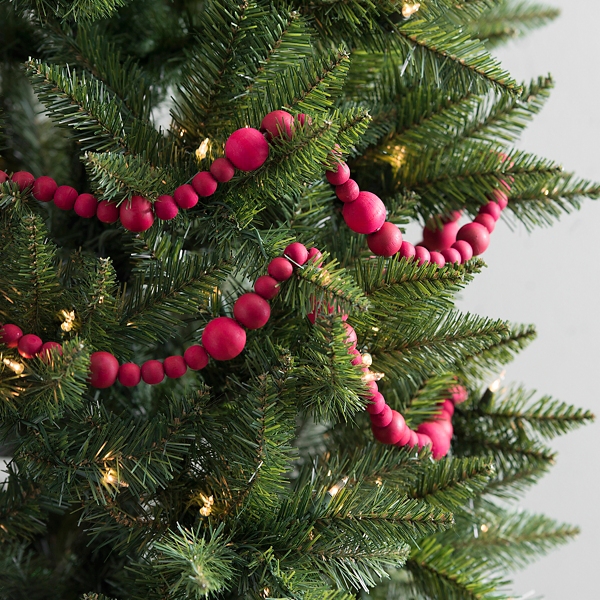 Red Wood Bead Garland