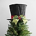 Black Flocked Top Hat Tree Topper