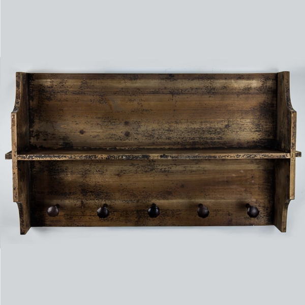 wooden coat rack with storage