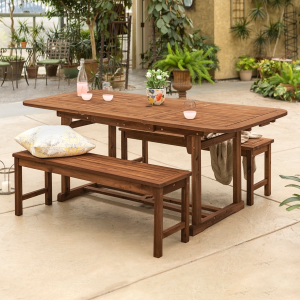 Acacia wood discount outdoor dining table