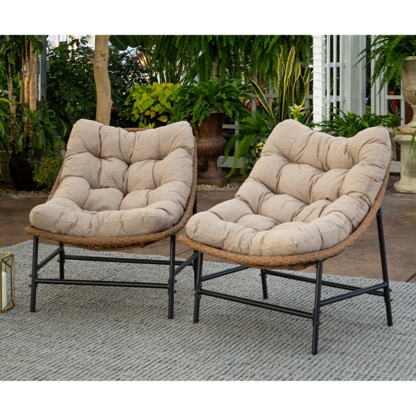 Rattan discount cushions set