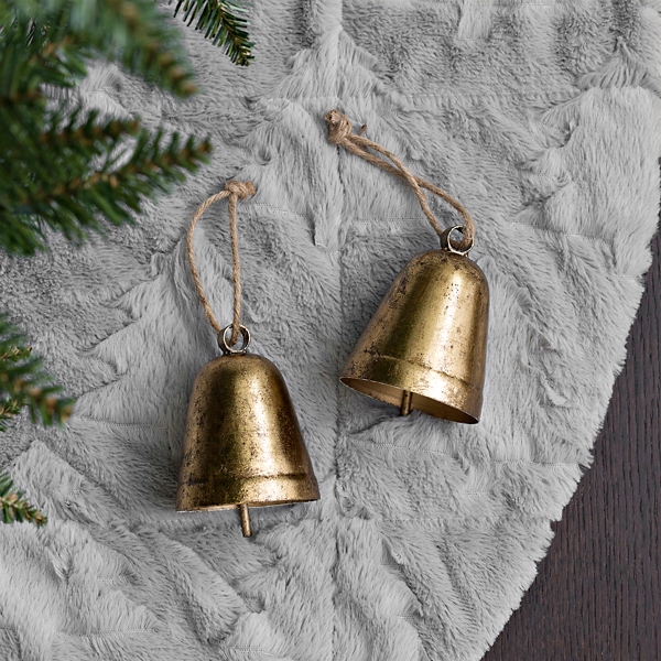 Download Gold Metal Bell Christmas Ornament Set Of 2 Kirklands