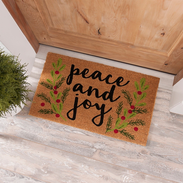 Peace and Joy Coir Doormat Kirklands Home