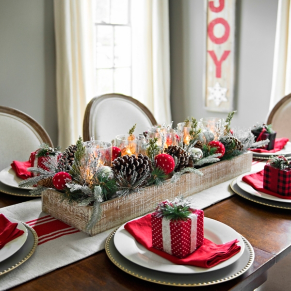 floral christmas table centrepiece