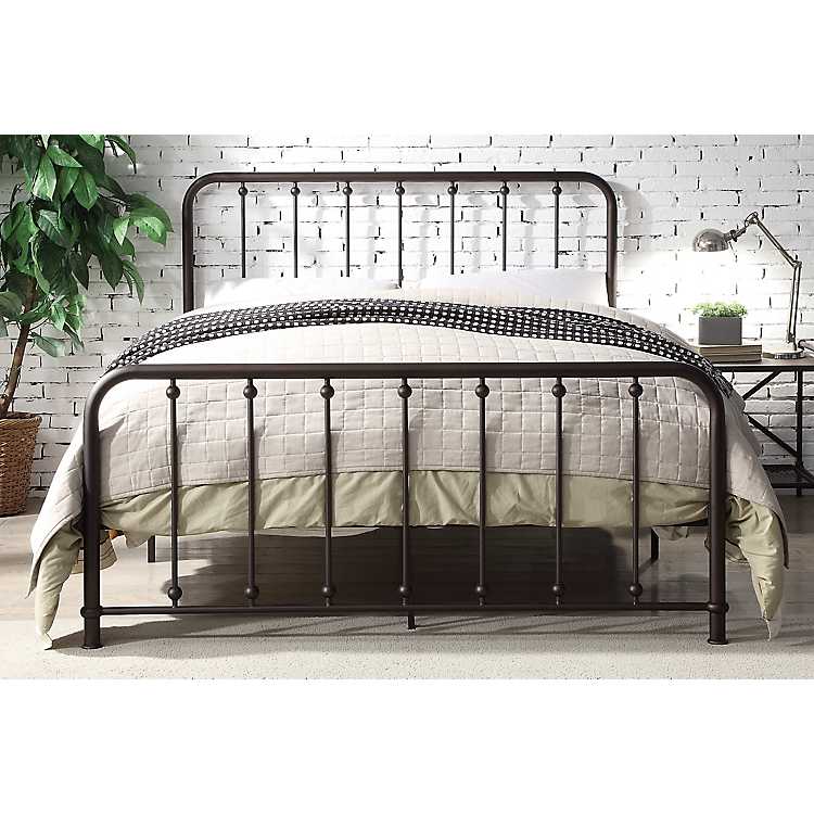 Metal Slat Bronze Queen Platform Bed, Metal Queen Bed Frame With Wheels