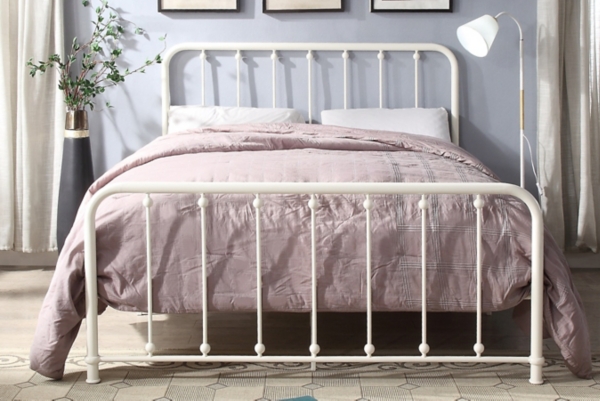 White iron deals full bed