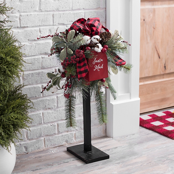 Decorative Christmas Mailbox with Ribbon Greenery | Kirklands Home