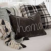 Gray Home Rope Velvet Accent Pillow