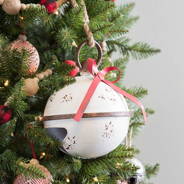 White Distressed Christmas Bell 9 In Kirklands