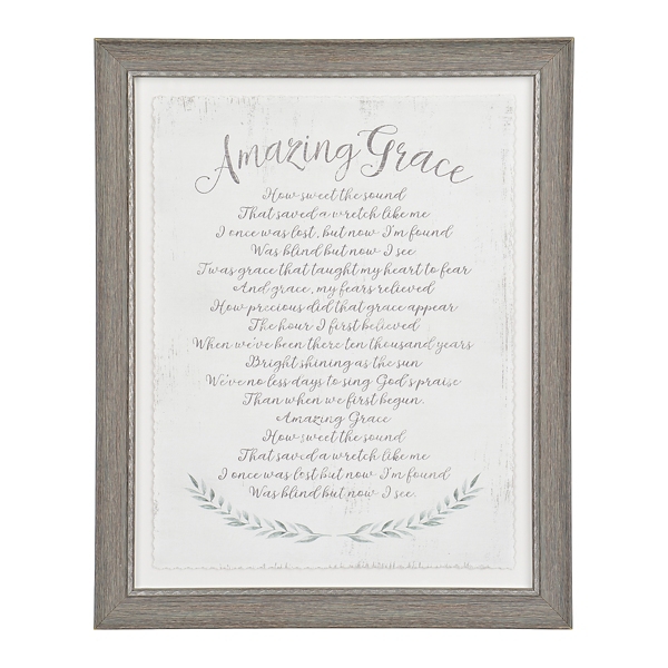 Gray Amazing Grace Framed Glass Art Kirklands Home