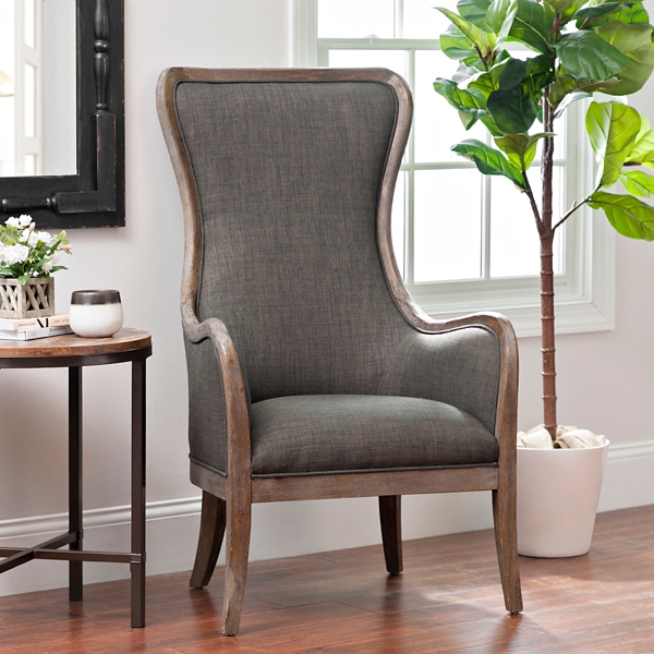 Gray high 2025 back accent chair