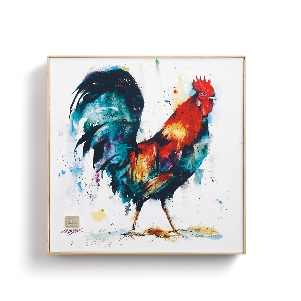 rooster painting on wood