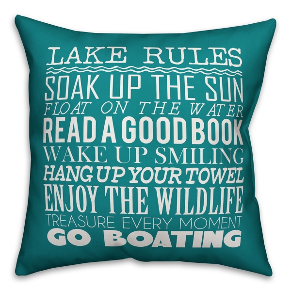 Turquoise Lake Rules Outdoor Pillow Kirklands Home