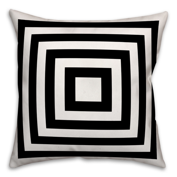 black and white striped outdoor cushion