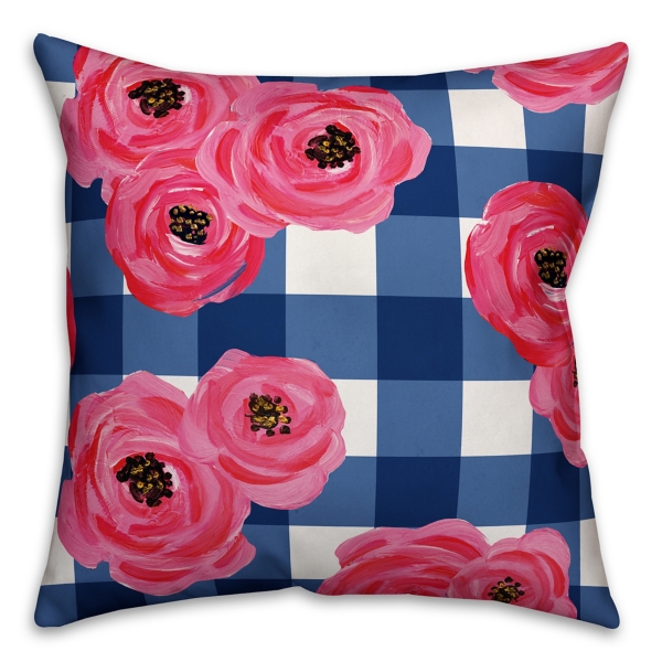 pink floral pillow