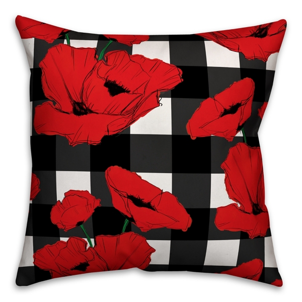 red floral pillows