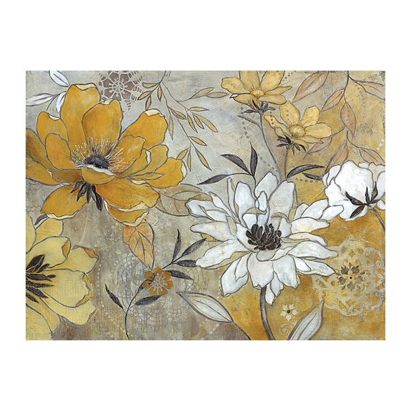 Yellow And Gray Floral Pattern