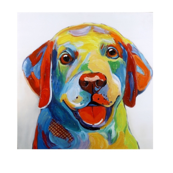 Colorful Dog Hand Canvas Art Print | Kirklands Home