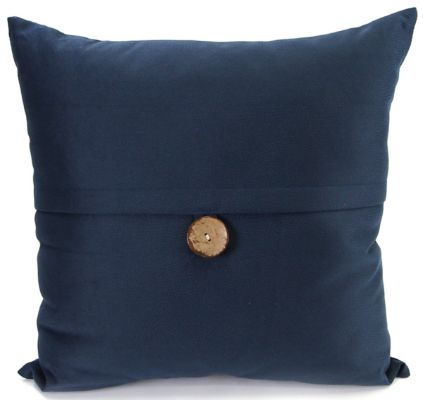 Navy Fairview Button Pillow