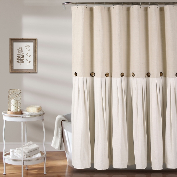 Linen Button Shower Curtain | Kirklands Home