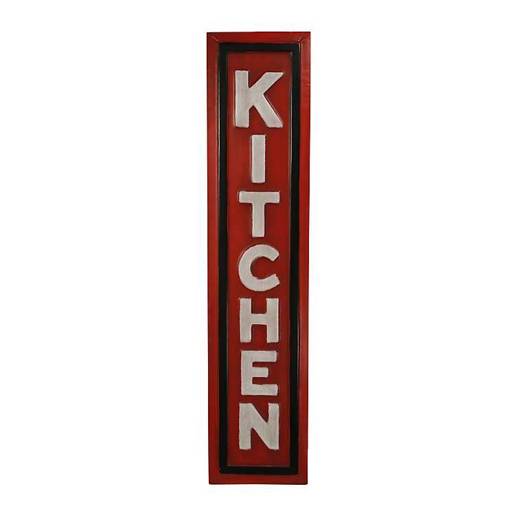 Red Metal Kitchen Wall Plaque Kirklands
