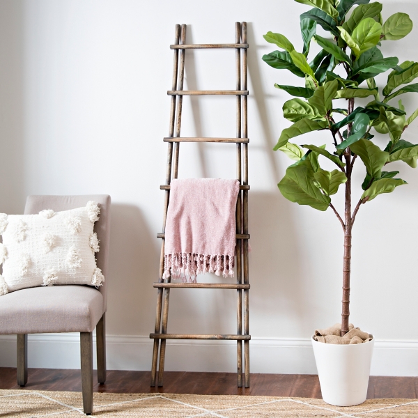 Layered Wood Leaning Ladder