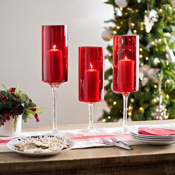 Red deals candle holders