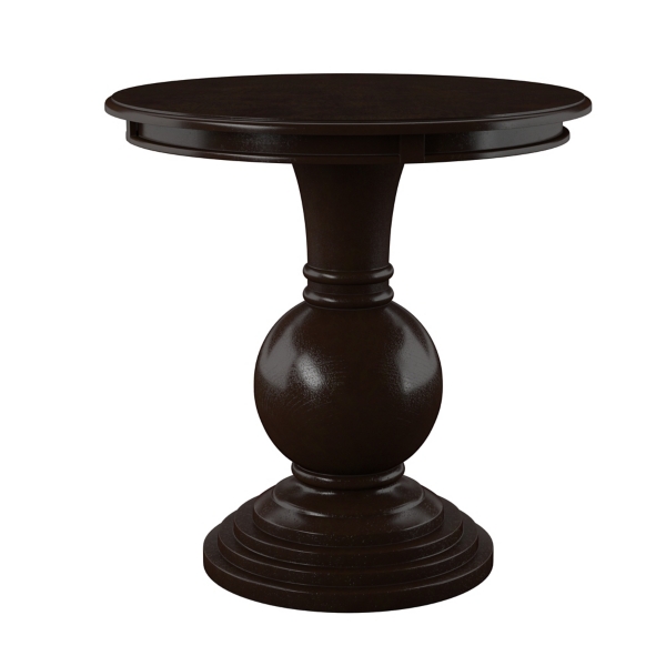 Espresso Round Pedestal Accent Table Kirklands