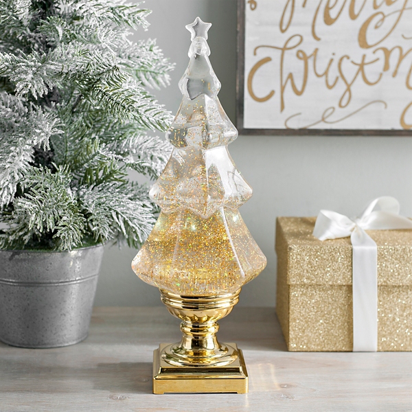 Gold Glitter Christmas Tree Water Globe Kirklands Home