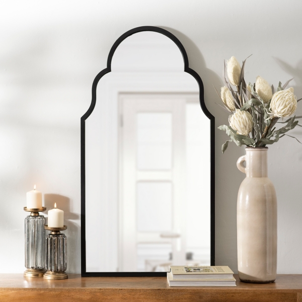 Maria Metal Black Arch Wall Mirror 