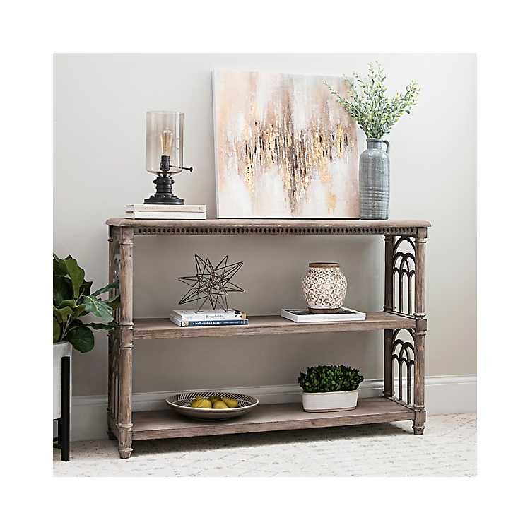 Arch Sides Cathedral Console Table, Sonoma 2 Tier Console Table