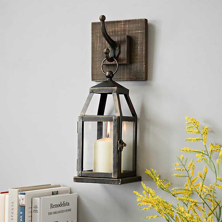 Hanging Lantern Metal Sconce Kirklands - Wall Hanging Lantern Candle Holder