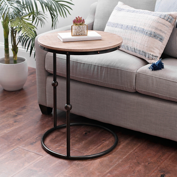 Round c shaped on sale side table