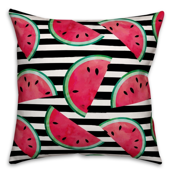 Watercolor Watermelon Outdoor Pillow 