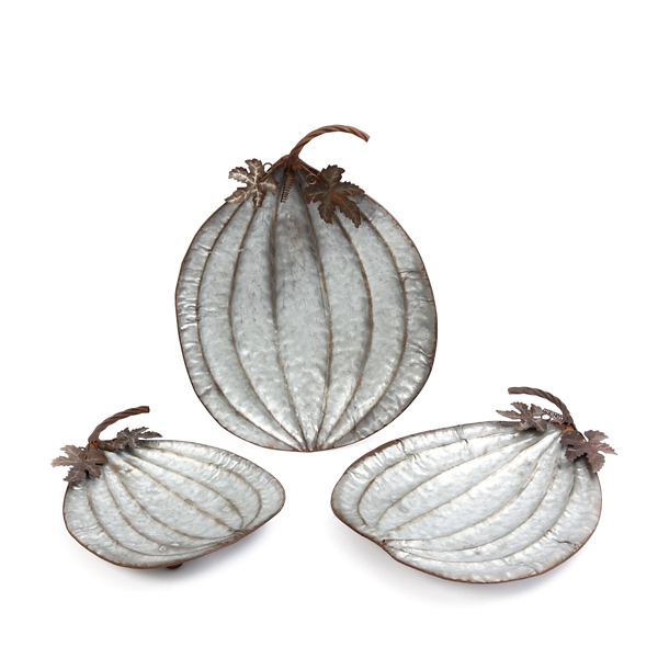 Rustic Metal Pumpkin Plates, Set of 3 Kirklands Home