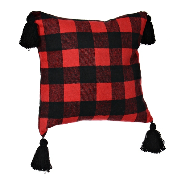 red and black buffalo check pillows