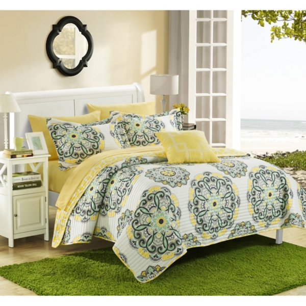 Yellow Mirah 4 Pc Full Queen Quilt Set Kirklands